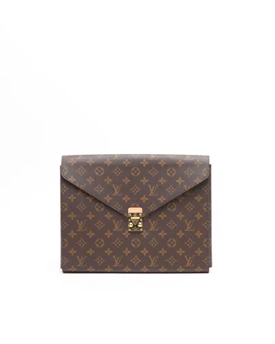 Pre-owned Louis Vuitton Monogram Mark Folder In Brown