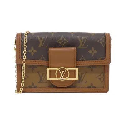 Pre-owned Louis Vuitton Monogram Marron Coated Canvas Chain/shoulder Wallet ()
