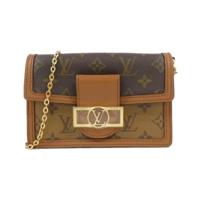 Pre-owned Louis Vuitton Monogram Marron Coated Canvas Chain/shoulder Wallet ()
