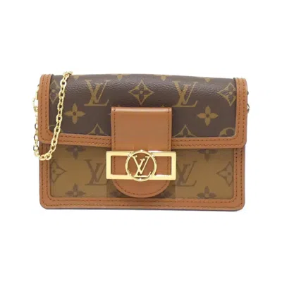 Pre-owned Louis Vuitton Monogram Marron Coated Canvas Chain/shoulder Wallet () In Brown