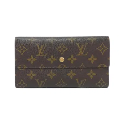 Pre-owned Louis Vuitton Monogram Marron Coated Canvas Long Wallet (bi-fold) ()