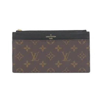 Pre-owned Louis Vuitton Monogram Marron Coated Canvas Long Wallet (bi-fold) ()