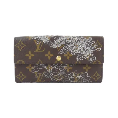 Pre-owned Louis Vuitton Monogram Marron Coated Canvas Long Wallet (bi-fold) ()