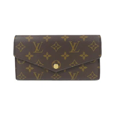 Pre-owned Louis Vuitton Monogram Marron Coated Canvas Long Wallet (bi-fold) () In Brown