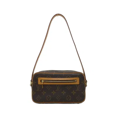 Pre-owned Louis Vuitton Monogram Marron Coated Canvas Pochette Shoulder Bag ()