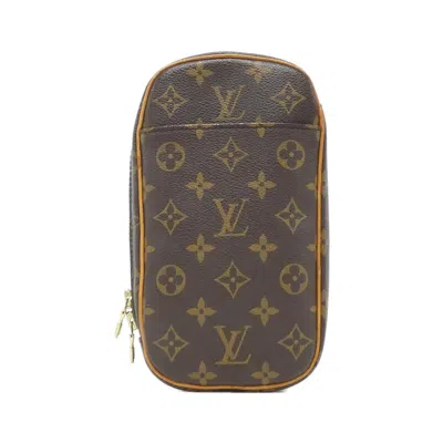 Pre-owned Louis Vuitton Monogram Marron Coated Canvas Pochette Shoulder Bag () In Brown