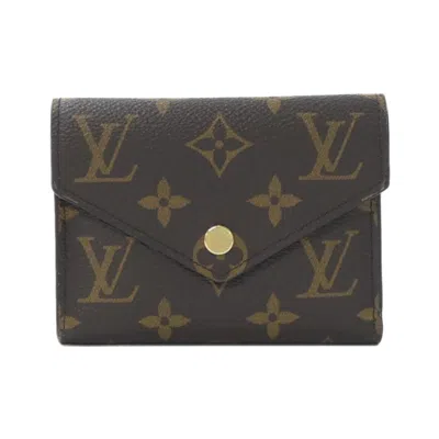 Pre-owned Louis Vuitton Monogram Marron Coated Canvas Wallet (tri-fold) ()