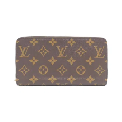 Pre-owned Louis Vuitton Monogram Marron Rose Ballerine Coated Canvas Long Wallet (bi-fold) ()