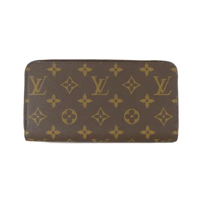 Pre-owned Louis Vuitton Monogram Marron Rose Ballerine Coated Canvas Long Wallet (bi-fold) () In Marron, Rose Ballerine
