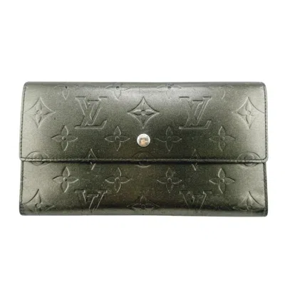 Pre-owned Louis Vuitton Monogram Mat Black Noir Monogram Mat Wallet (tri-fold) ()