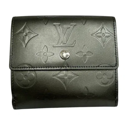 Pre-owned Louis Vuitton Monogram Mat Gray Noir Monogram Mat Wallet (tri-fold) ()