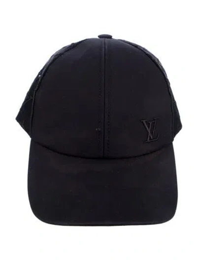 Pre-owned Louis Vuitton Monogram Mesh Baseball Cap In Black