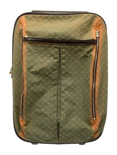 Pre-owned Louis Vuitton Monogram Mini Lin Annette Vintage In Green