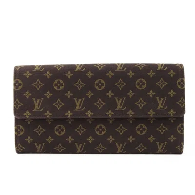 Pre-owned Louis Vuitton Monogram Mini Lin Brown Monogram Mini Lin Long Wallet (bi-fold) ()