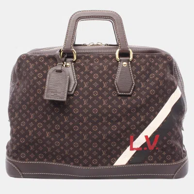 Pre-owned Louis Vuitton Monogram Mini Lin Initiales Isfahan Travel Bag In Brown