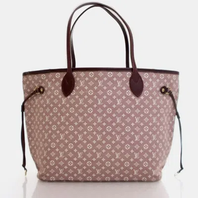 Pre-owned Louis Vuitton Monogram Mini Lin Neverfull Mm In Pink