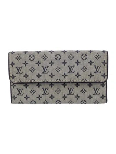 Pre-owned Louis Vuitton Monogram Mini Lin Pattern Canvas Continental Wallet In Neutral