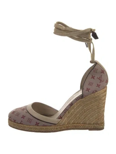 Pre-owned Louis Vuitton Monogram Mini Lin Pattern Canvas D'orsay Pumps