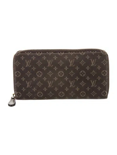 Pre-owned Louis Vuitton Monogram Mini Lin Pattern Zippy Wallet In Neutral