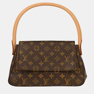Pre-owned Louis Vuitton Monogram Mini Looping Handbag In Brown