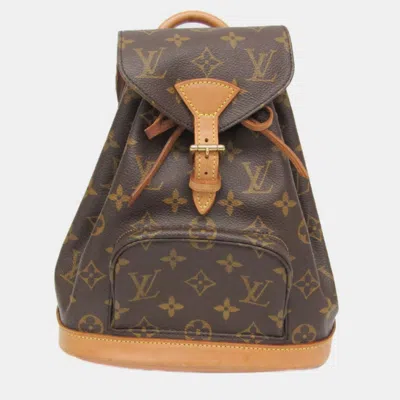 Pre-owned Louis Vuitton Monogram Mini Monsuri Backpack Monogram In Brown