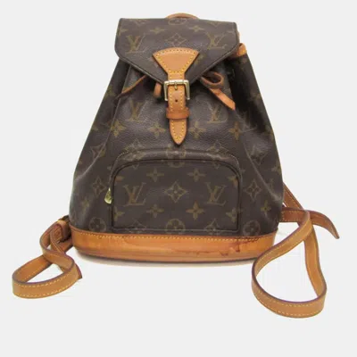Pre-owned Louis Vuitton Monogram Mini Monsuri Backpack Monogram In Brown