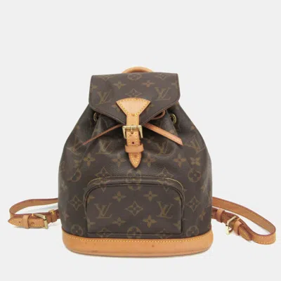 Pre-owned Louis Vuitton Monogram Mini Monsuri Backpack Monogram In Brown