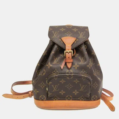 Pre-owned Louis Vuitton Monogram Mini Monsuri Backpack Monogram In Brown