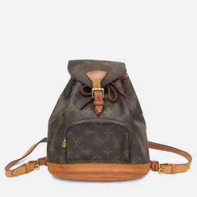Pre-owned Louis Vuitton Monogram Mini Monsuri Backpack Monogram In Brown