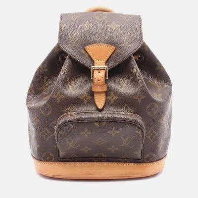 Pre-owned Louis Vuitton Monogram Mini Montsouris In Brown