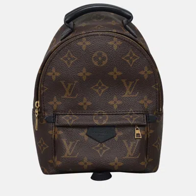 Pre-owned Louis Vuitton Monogram Mini Palm Springs Backpack In Brown