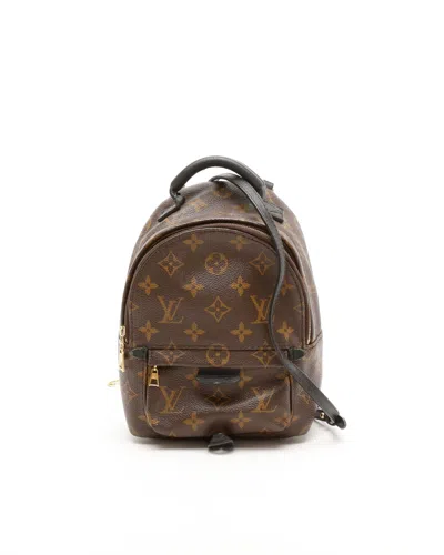 Pre-owned Louis Vuitton Monogram Mini Palm Springs Backpack In Brown
