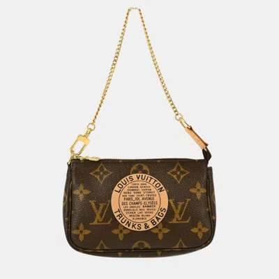 Pre-owned Louis Vuitton Monogram Mini Pochette Accessoires Handbag In Beige
