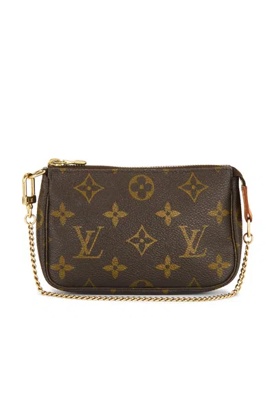 Pre-owned Louis Vuitton Monogram Mini Pochette Accessoires Shoulder Bag In Brown