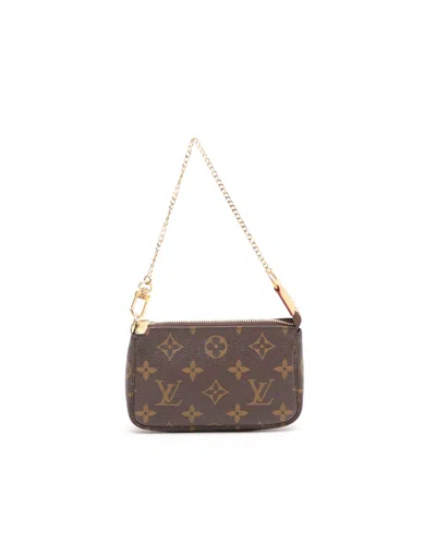 Pre-owned Louis Vuitton Monogram Mini Pochette Accessories Bag In Brown