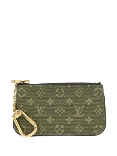Pre-owned Louis Vuitton Monogram Mini Pochette Cles Coin Wallet In Green