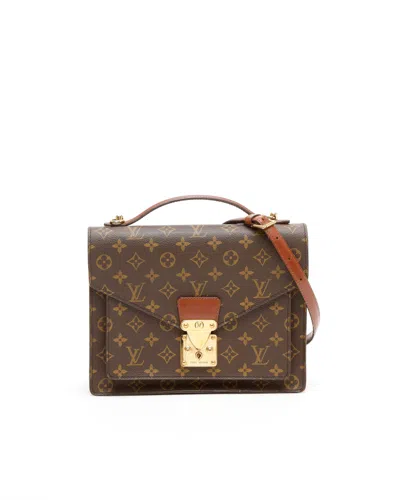 Pre-owned Louis Vuitton Monogram Monceau 28 Bag In Brown