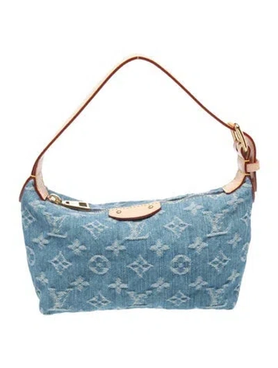 Pre-owned Louis Vuitton Monogram Monogram Denim Hills Pochette Mini In Blue