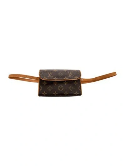 Pre-owned Louis Vuitton Monogram Monogram Pochette Florentine In Brown