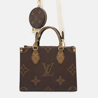 Pre-owned Louis Vuitton Monogram Monogram Reverse Canvas Monogram Giant Onthego Size Pm
