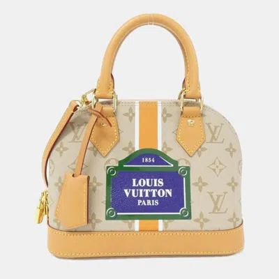 Pre-owned Louis Vuitton Monogram Monopanam (lv Street Sign) Alma Bb Handbag In Sand