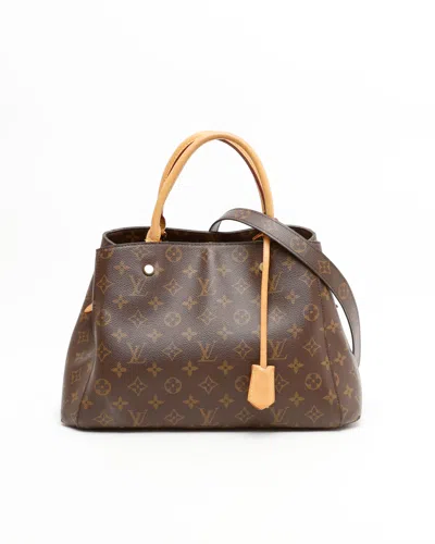Pre-owned Louis Vuitton Monogram Montaigne Mm Bag In Brown