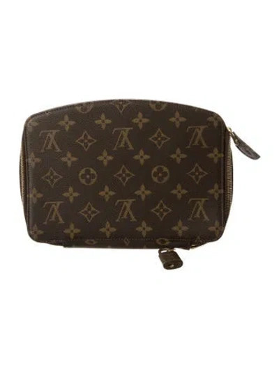 Pre-owned Louis Vuitton Monogram Monte Carlo 22 Jewelry Travel Case In Brown