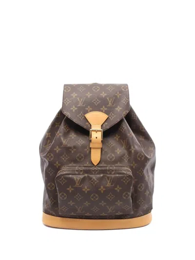 Pre-owned Louis Vuitton Monogram Montsouris Backpack In Brown