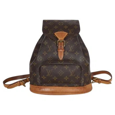 Pre-owned Louis Vuitton Monogram Montsouris Backpack Brown Mm