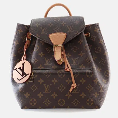Pre-owned Louis Vuitton Monogram Montsouris Backpack Pm In Brown