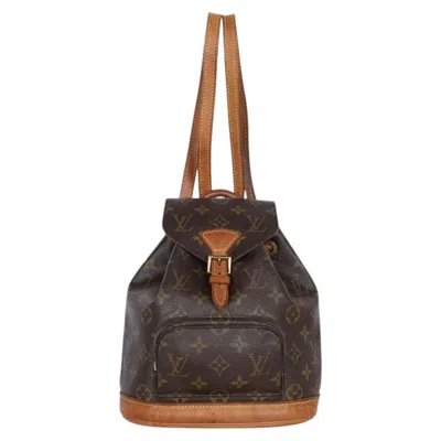 Pre-owned Louis Vuitton Monogram Montsouris Backpack Pm In Brown