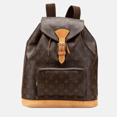 Pre-owned Louis Vuitton Monogram Montsouris Gm In Brown