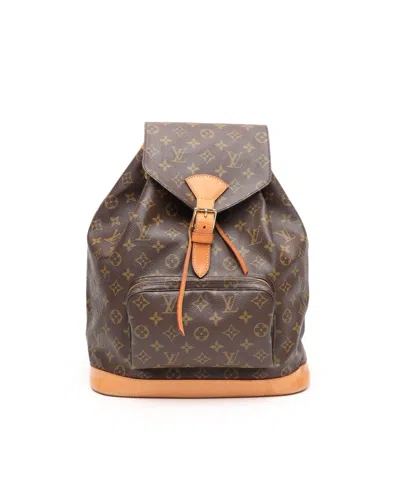 Pre-owned Louis Vuitton Monogram Montsouris Gm Backpack In Brown