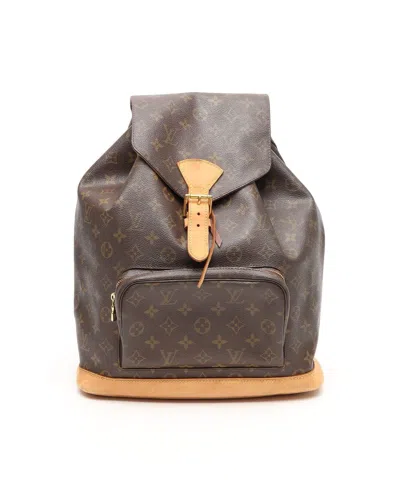 Pre-owned Louis Vuitton Monogram Montsouris Gm Backpack In Brown